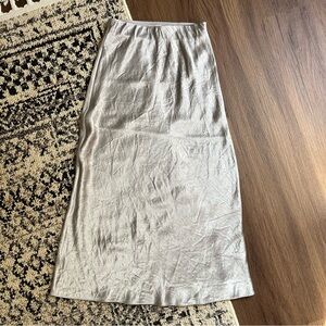 Babaton Silver Slip Skirt